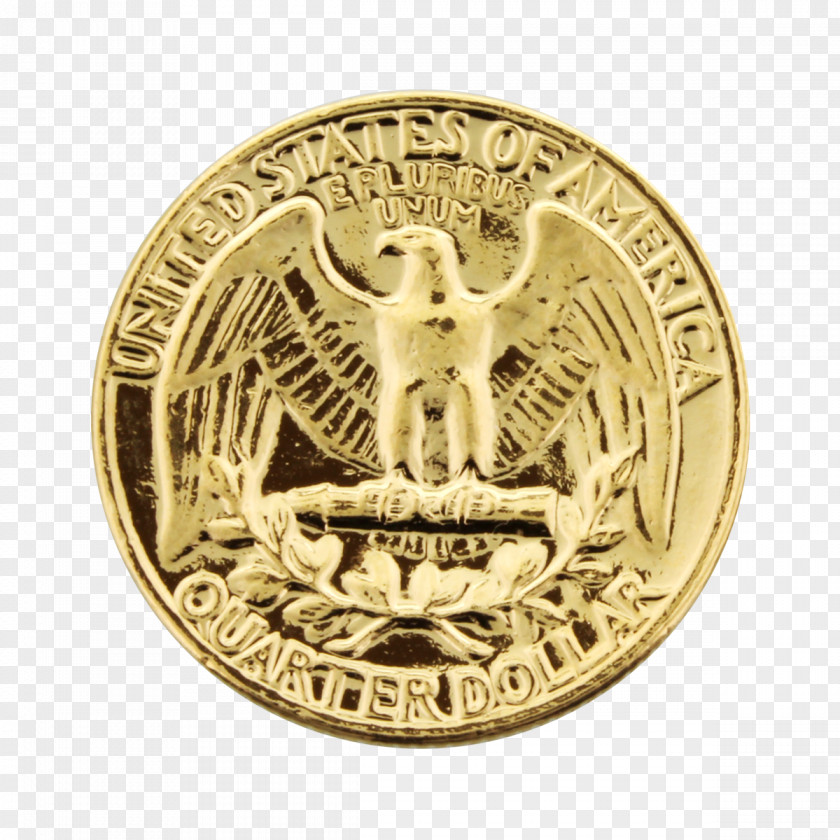 Quarter Dollar Coin Gold United States PNG