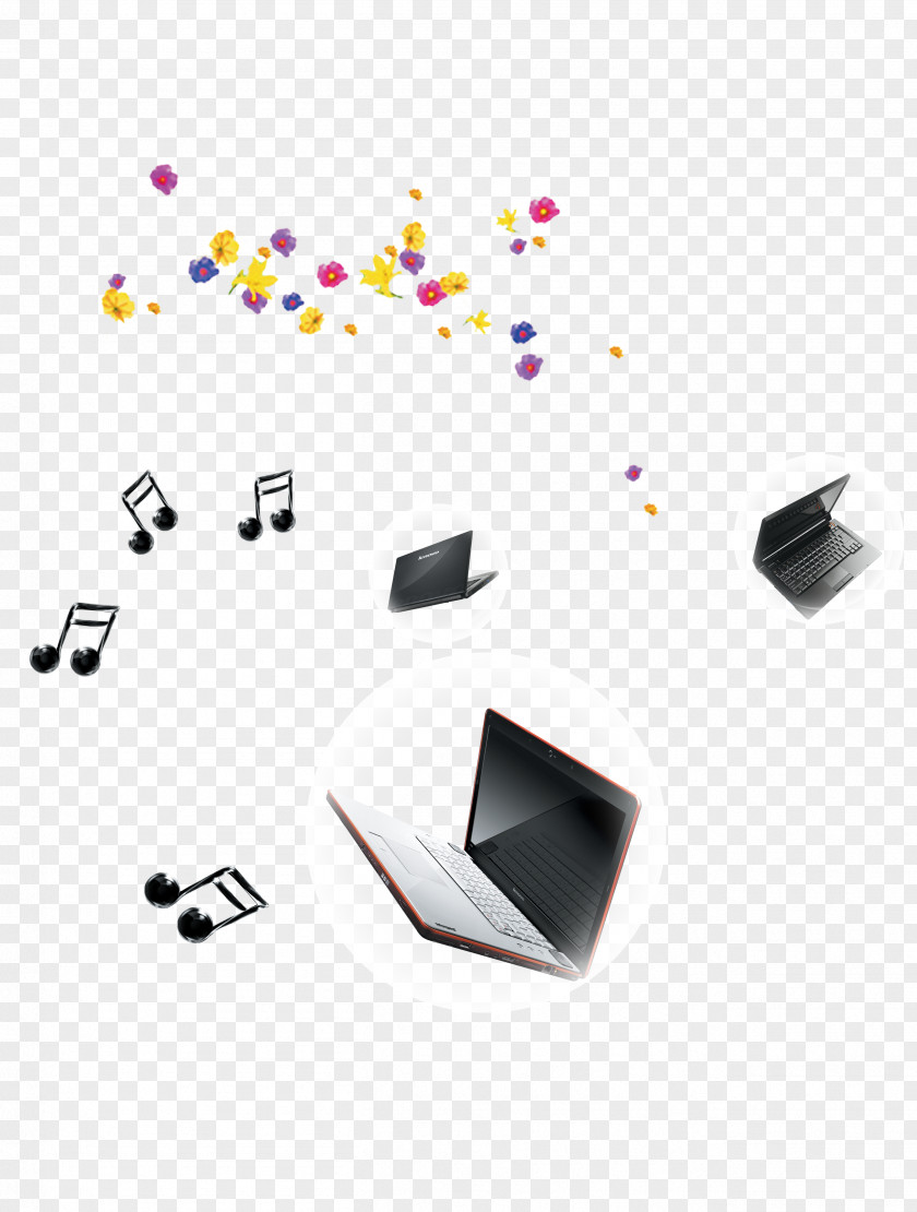 Floating Notebook Musical Note PNG