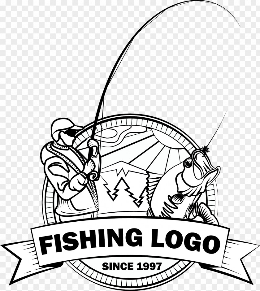Fishing Old Man Logo Fish Hook Angling PNG