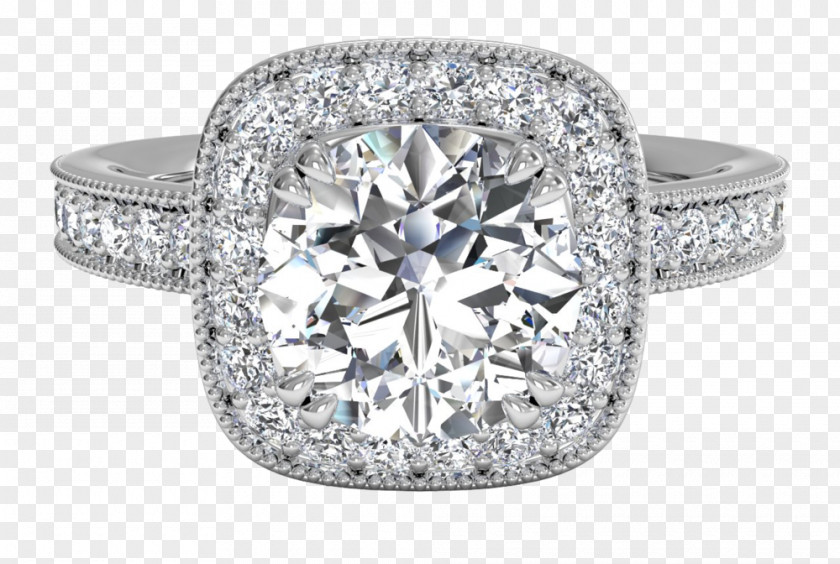 Halo Ring Paulo Geiss Jewelers Engagement Diamond PNG