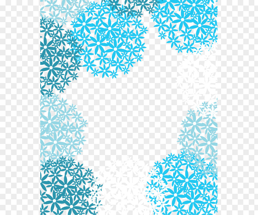 Cool Blue Border Vector Image French Hydrangea Illustration PNG