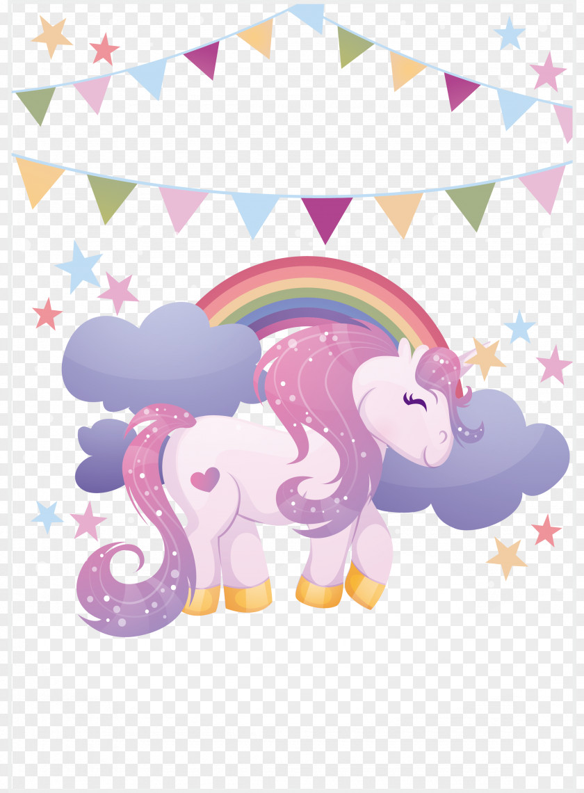 Romantic Purple Unicorn Computer File PNG