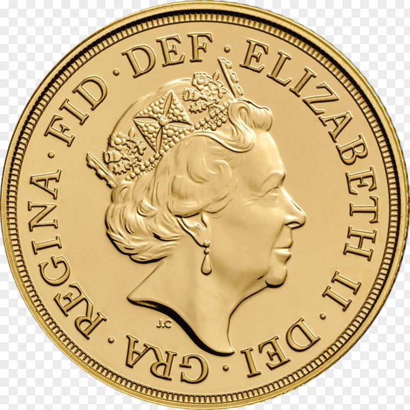 Gold Royal Mint Half Sovereign Bullion Coin PNG