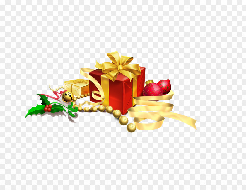 Golden Box Bell Gift Computer File PNG