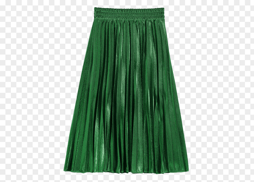 And Pleated Skirt Green Metallic Color Pleat PNG