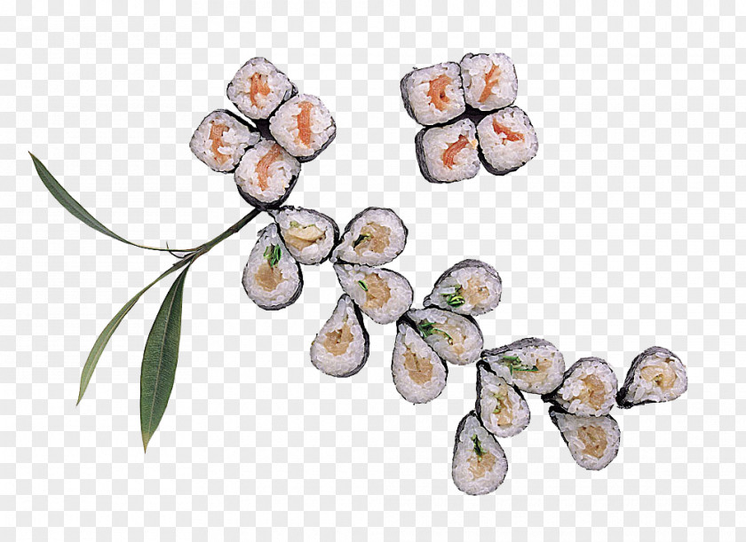 Put Into A Flower-shaped Sushi Japanese Cuisine European PNG