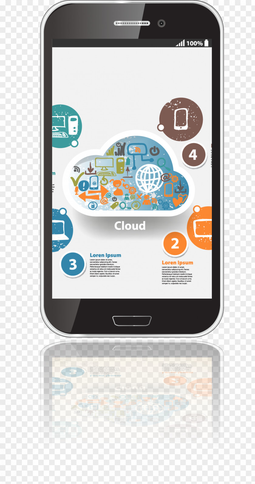 Cloud Phone Infographic Template Computer PNG