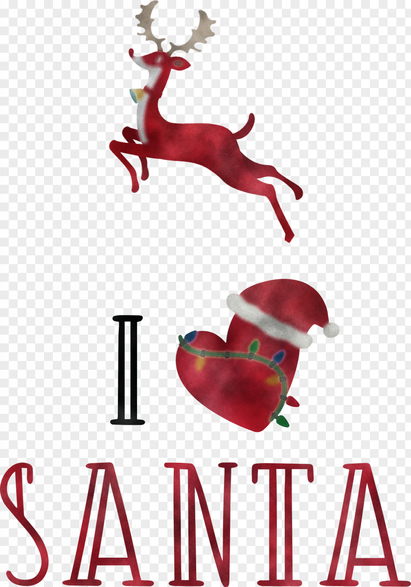 I Love Santa Christmas PNG