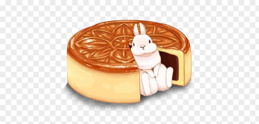 Moon Cake With Rabbit Mooncake Bakery Chinese Cuisine Mid-Autumn Festival Drawing PNG