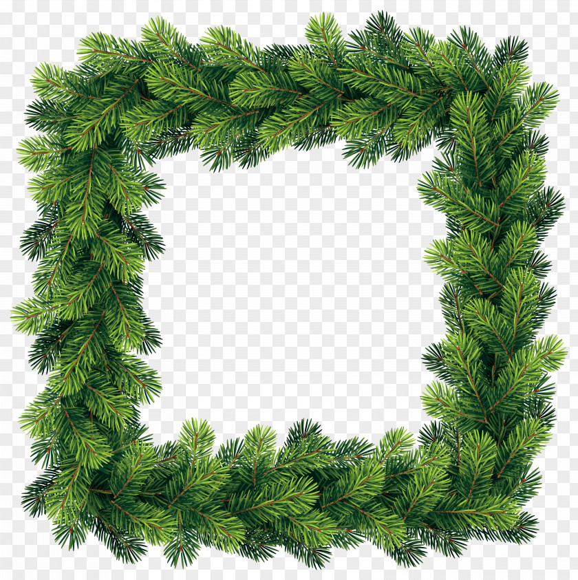 Transparent Pine Border Frame Clip Art Image Christmas Tree PNG