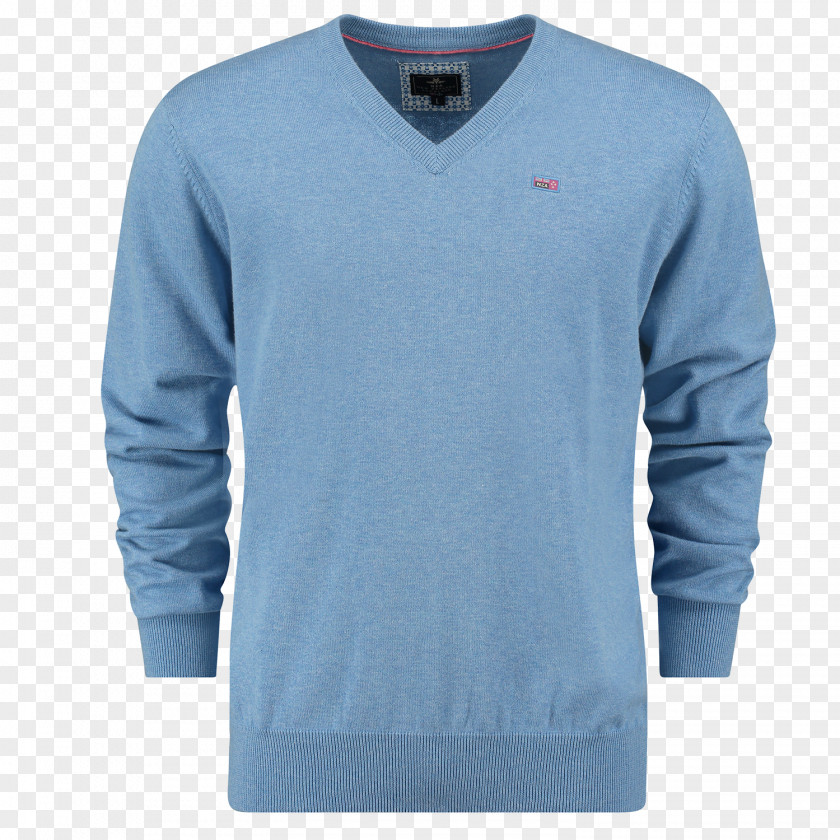 Pull Flag Long-sleeved T-shirt Sweater Electric Blue PNG