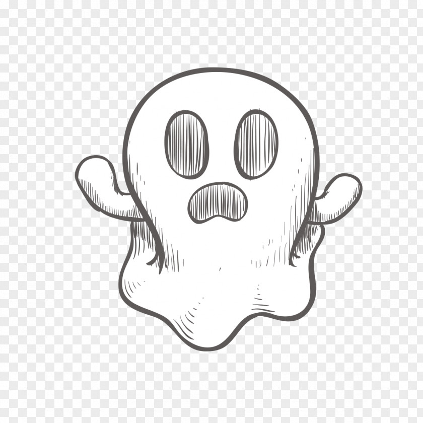 Sketch Ghost Black And White Drawing PNG