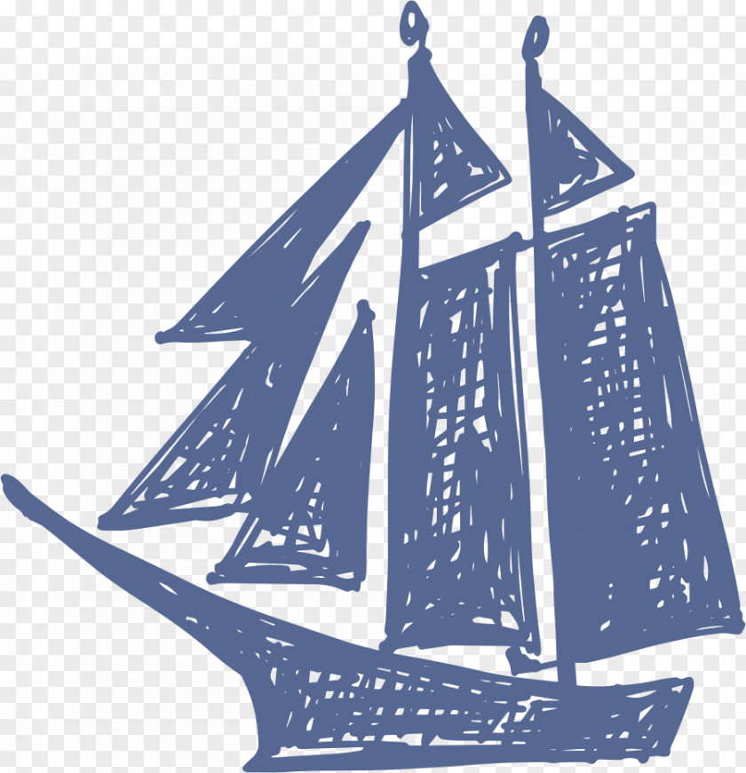 Hand-painted Sailing Ship Illustration PNG