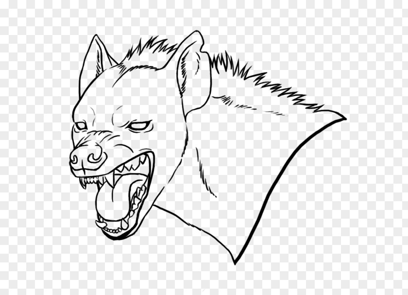 Hyena Line Art Drawing PNG