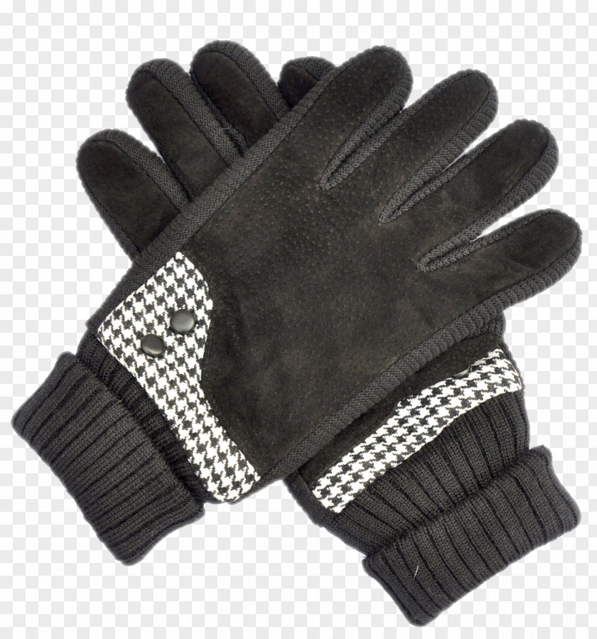 Men's Black Cloth Gloves Textile Glove Designer PNG