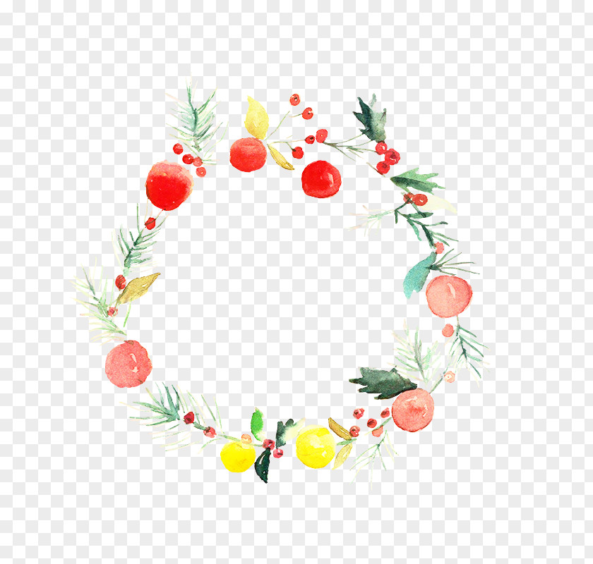 Santa Claus Christmas Day Watercolor Painting Wreath PNG