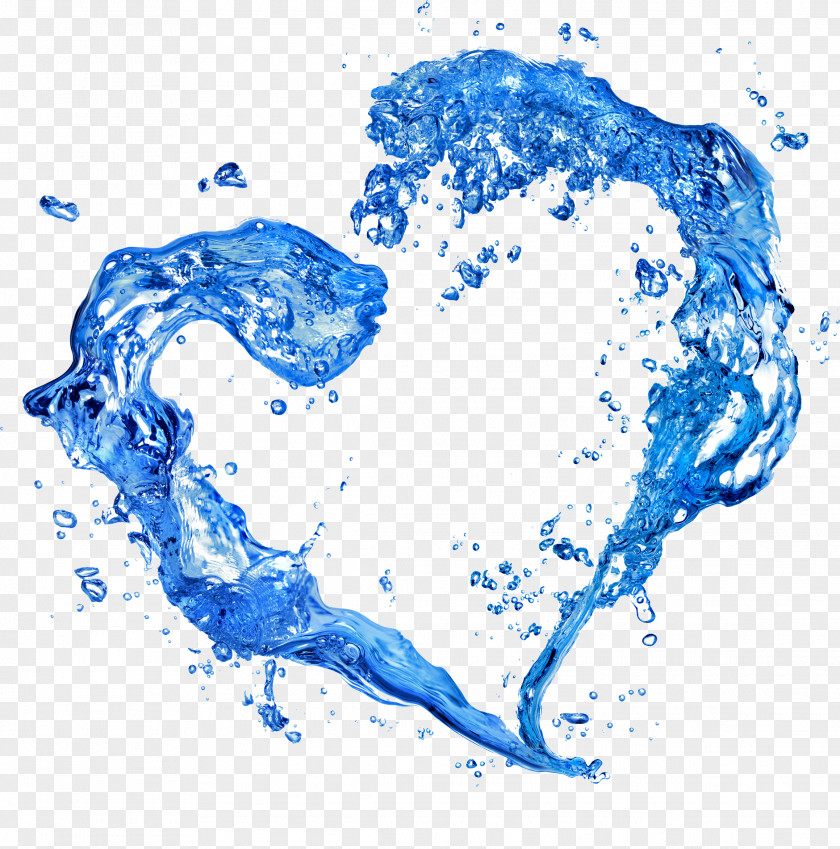 Blue Heart-shaped Water PNG heart-shaped water clipart PNG