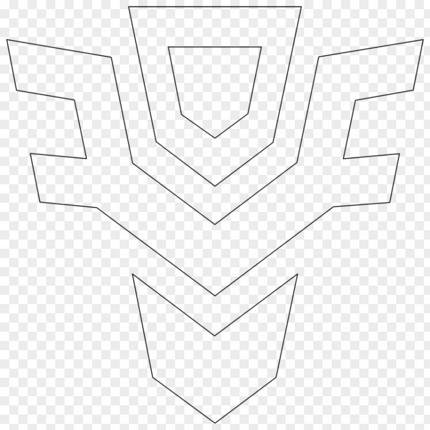 Decepticon Logo Paper White Angle Point Line Art PNG