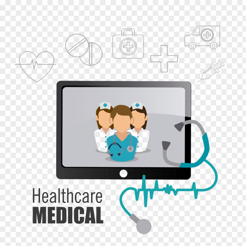 Tablet With Electrocardiogram Stethoscope Physician PNG