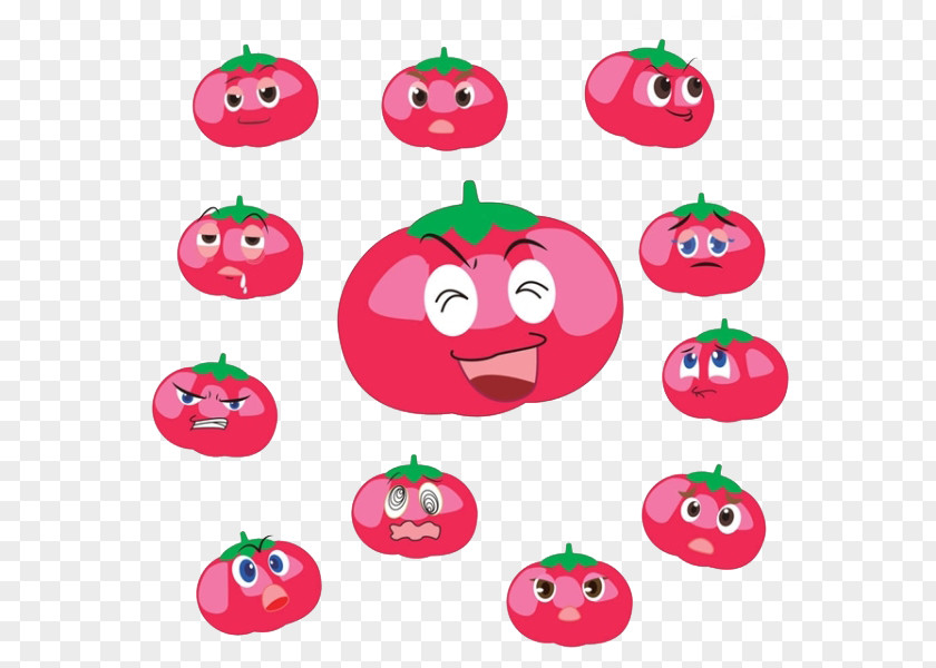 Multi Cartoon Face Tomatoes Drawing Clip Art PNG