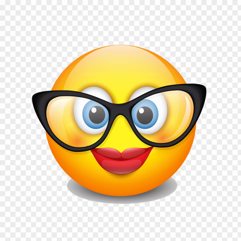 Blushing Emoji Emoticon Smiley Glasses PNG