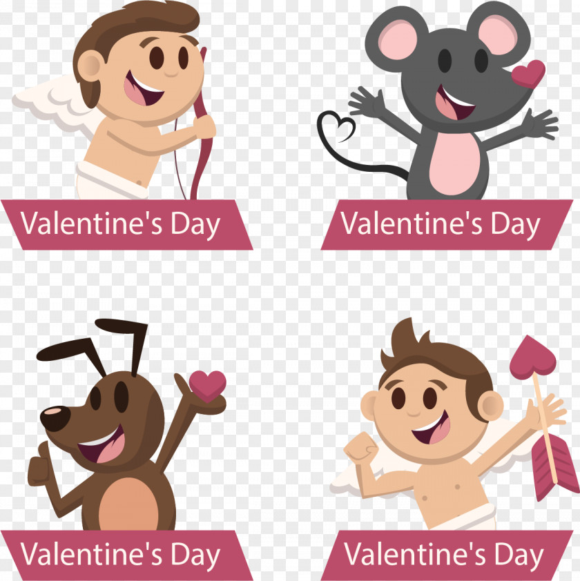 Cute Cupid Euclidean Vector Valentines Day Illustration PNG