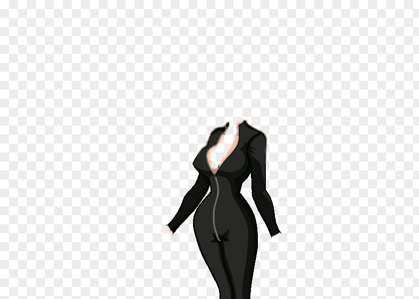 Dress Shoulder Silhouette Black M PNG