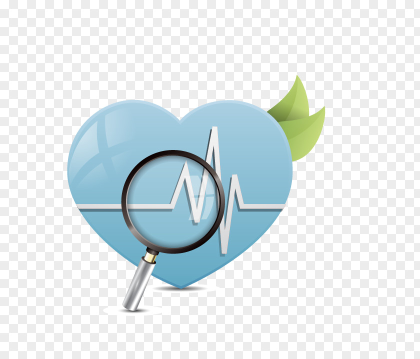 Blue Heart-shaped Pattern Electrocardiography Flat Design Icon PNG