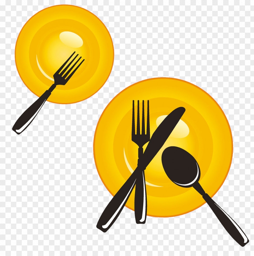 Hand Drawn Kitchen Supplies Knife Table Cutlery Plate PNG