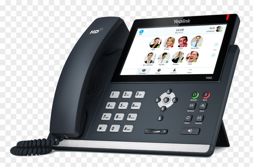 Skype VoIP Phone For Business Yealink SIP-T48G Telephone Wideband Audio PNG