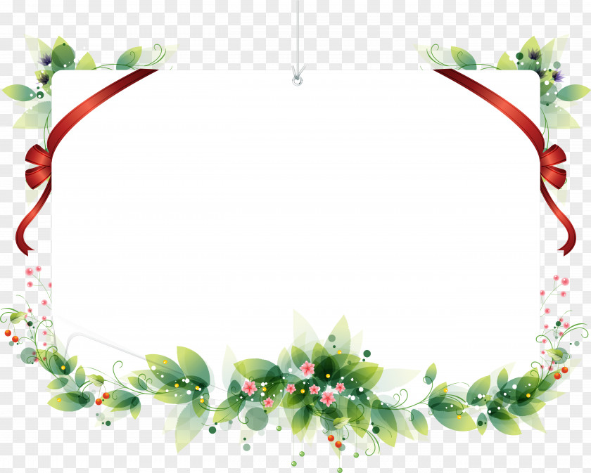 Floral Frame Festival Christmas Clip Art PNG