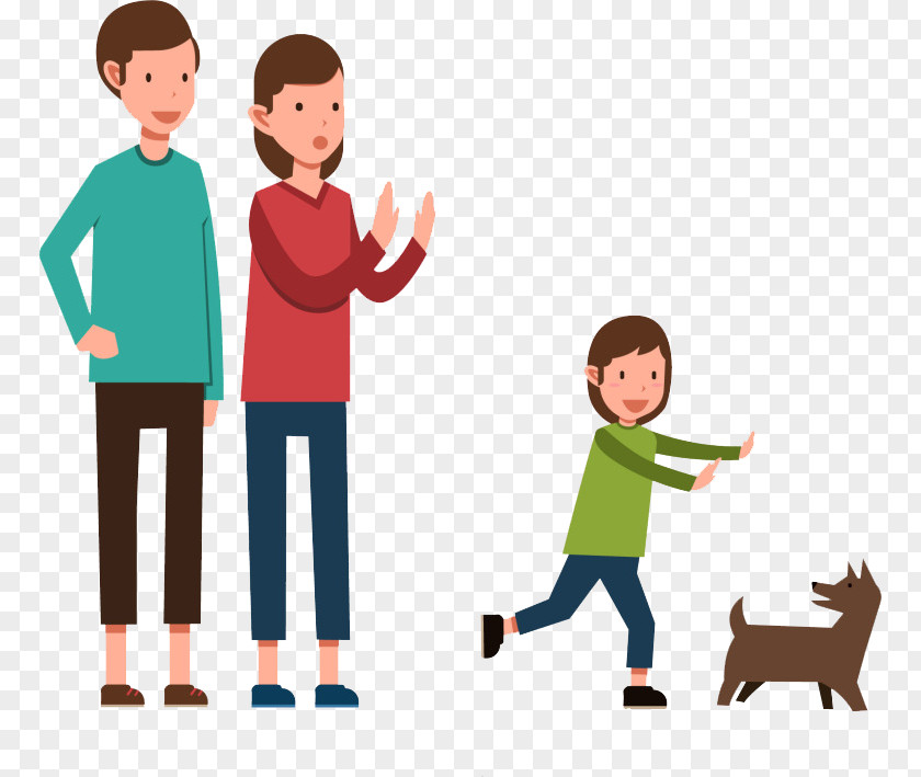 Hand Painted A Family Dog Clip Art PNG