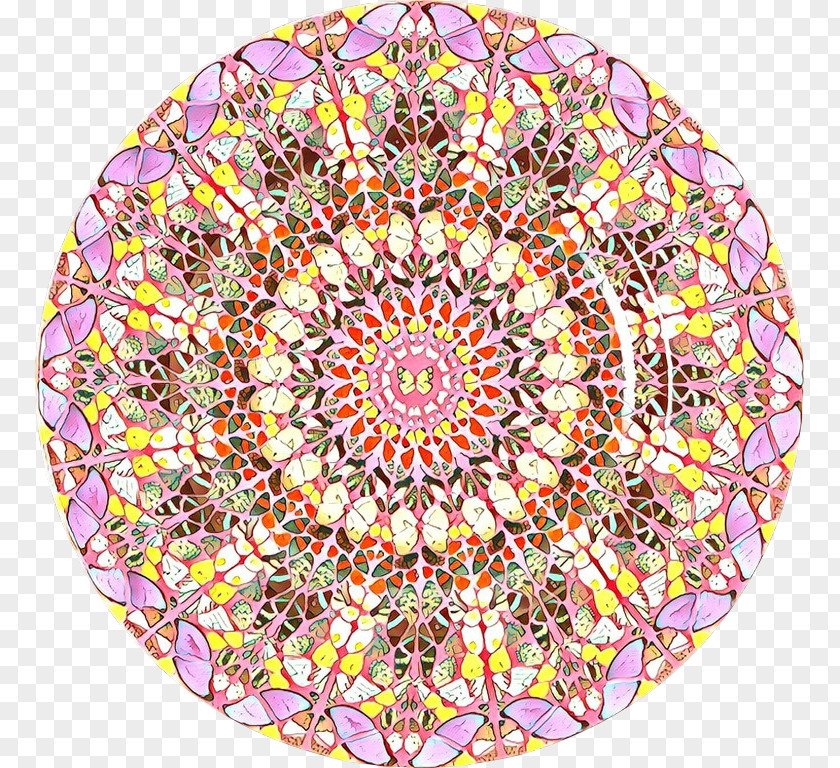 Pink Pattern Kaleidoscope Circle Tableware PNG