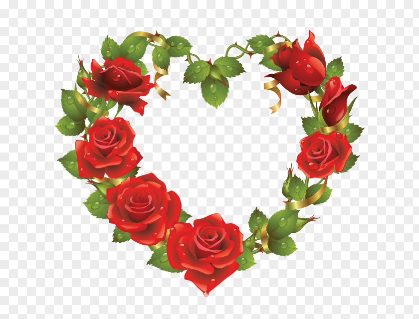 Wreth Streamer Heart Clip Art Flower Image PNG