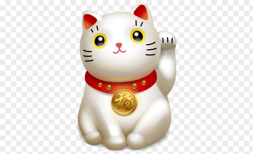 Beautiful Fortune Cat Kitten Maneki-neko Luck Icon PNG
