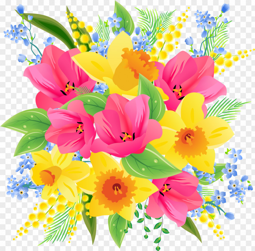 Spring Flowers Flower Bouquet Clip Art PNG