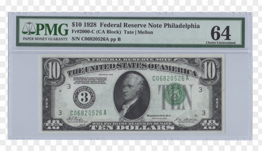 Banknote Federal Reserve Note United States Ten-dollar Bill Gold Certificate Silver PNG