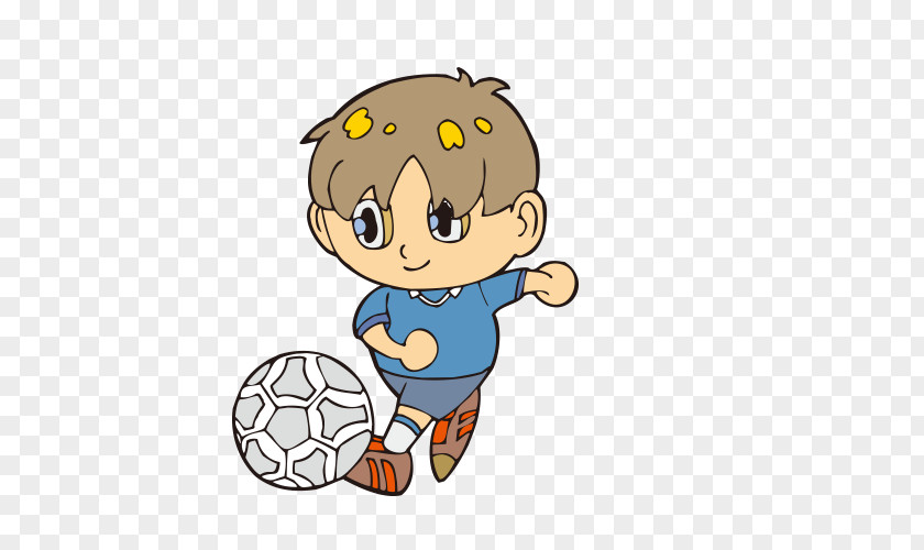 The Little Boy Who Plays Football Cartoon Sport Comics Illustration PNG