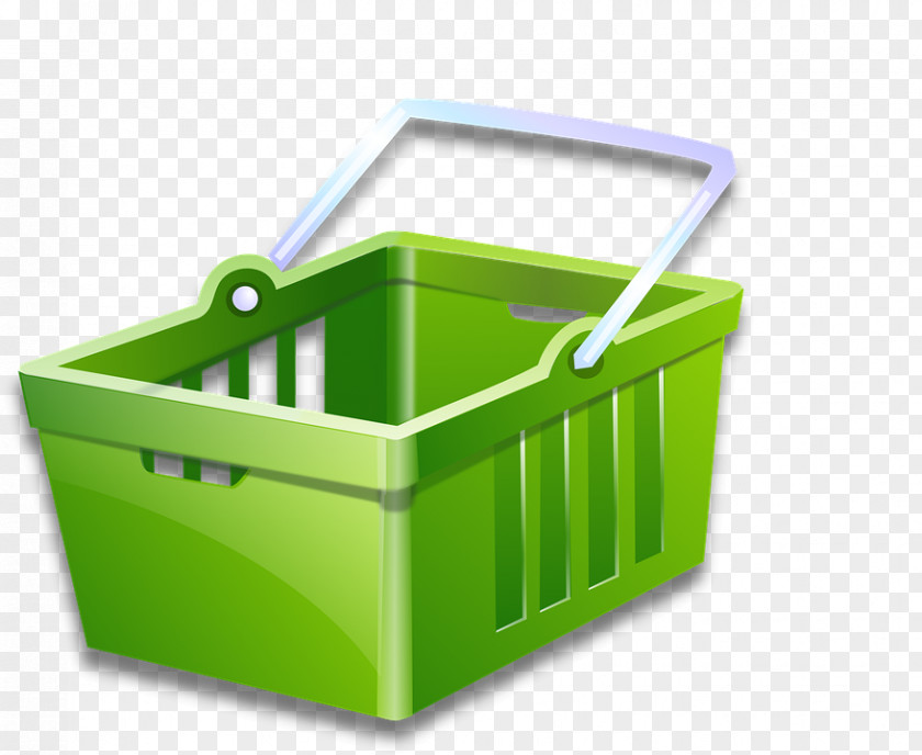 3D Shopping Box Cart Basket Clip Art PNG