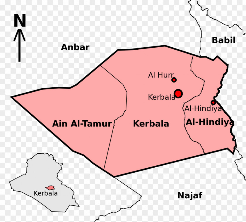 Map Karbala Al-Hindiya District Hindiya Barrage Lake Milh PNG