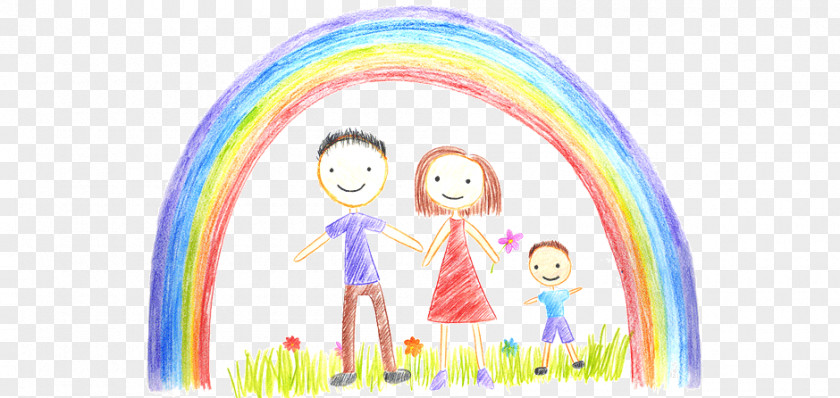 Rainbow Child Drawing Father PNG