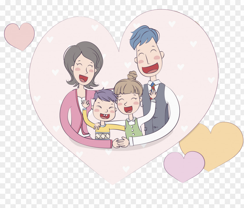 A Family Of Hugs Cartoon Hug Illustration PNG