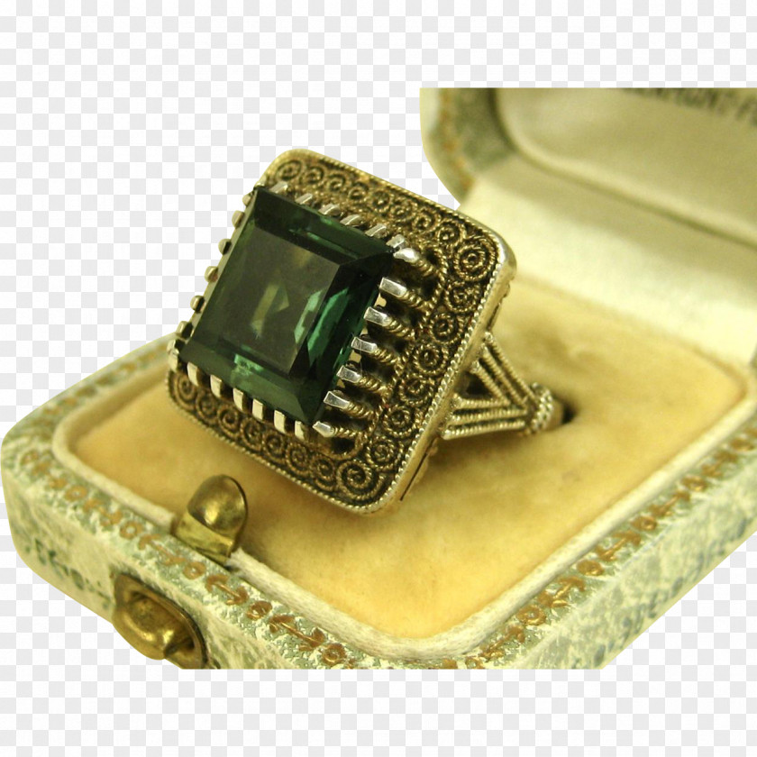 Emerald Ring Art Nouveau Deco Jewellery PNG
