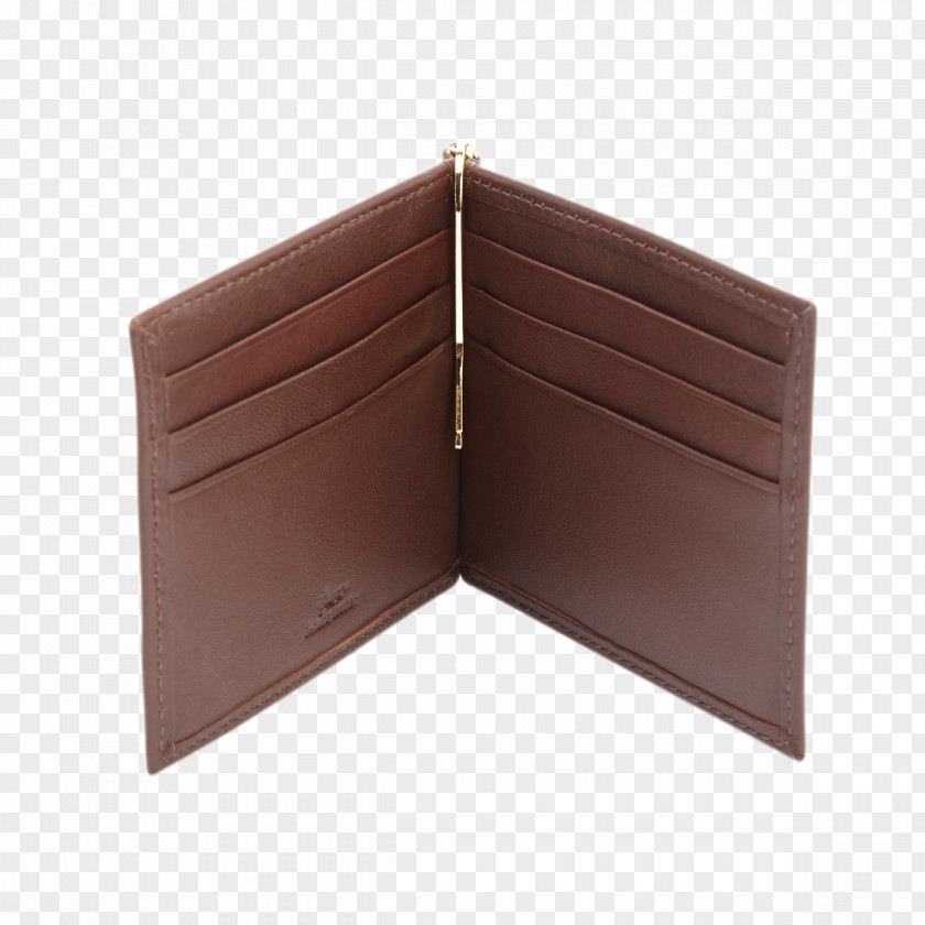 Genuine Leather Wallet Money Clip Credit Card PNG