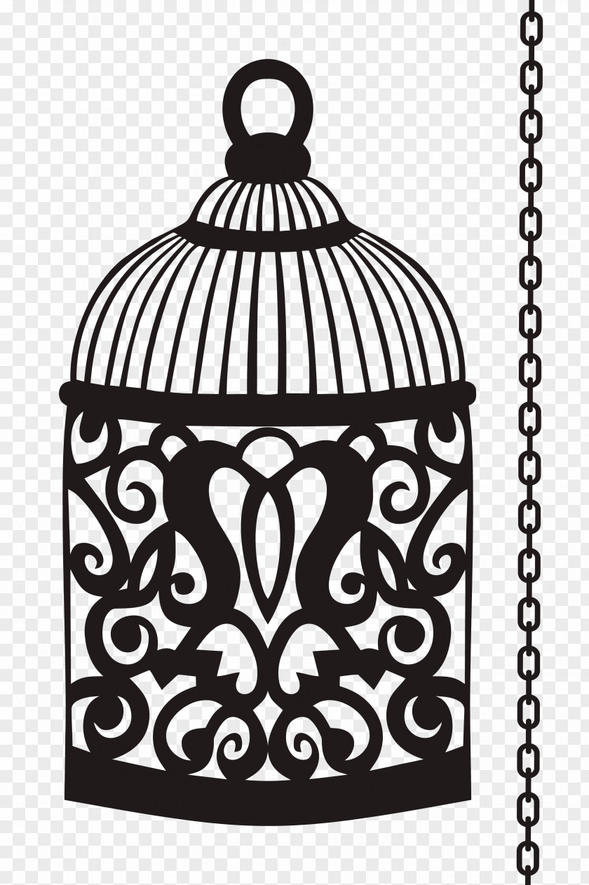 Birdcage Clipart Salé White Black PNG