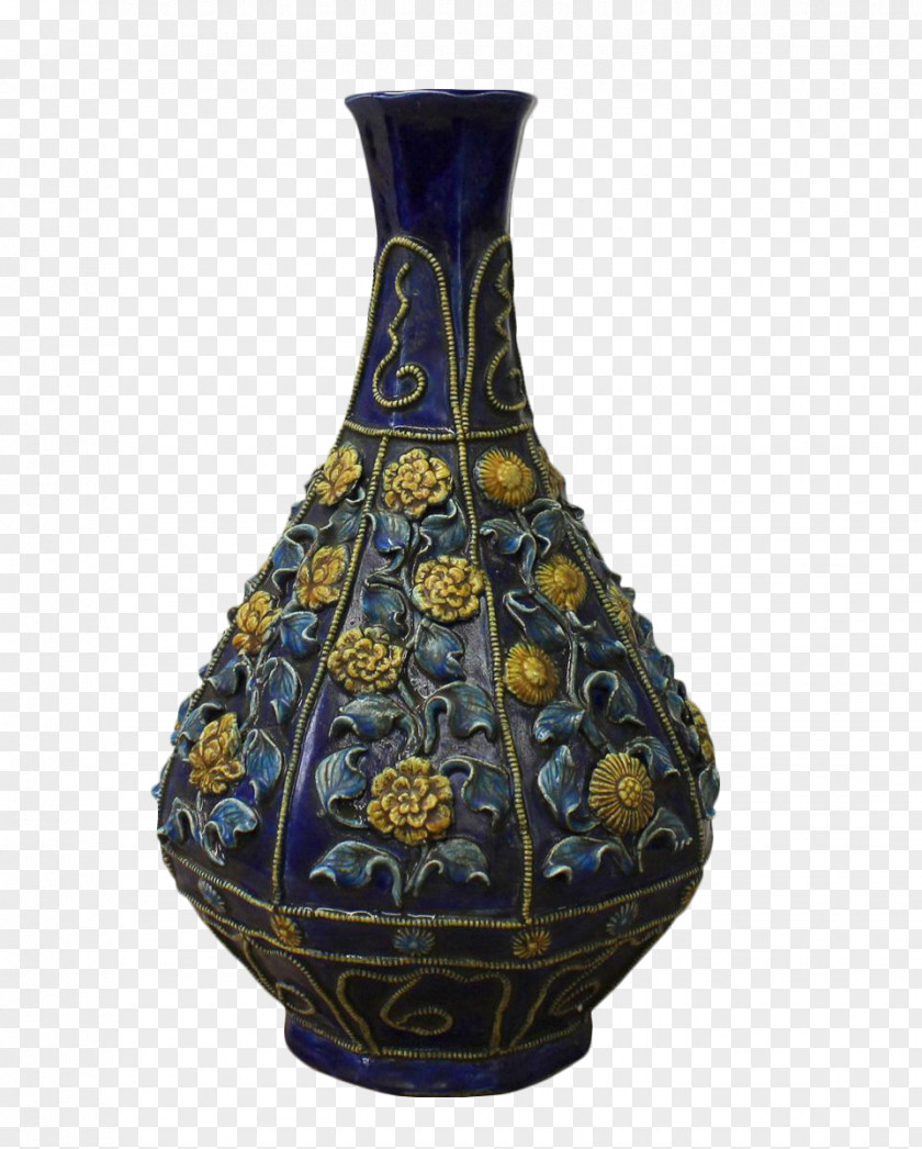 Porcelain Vase Ceramic Pottery Cobalt Blue PNG