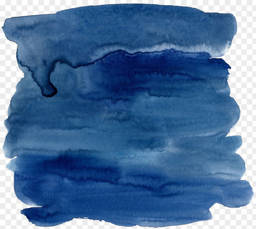 Dark Blue Watercolor Effect Painting Ink PNG
