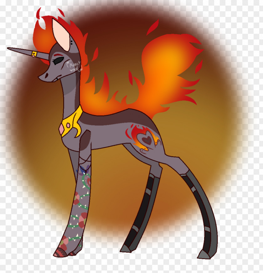 Flame Heart Horse Reindeer Pony Mammal PNG