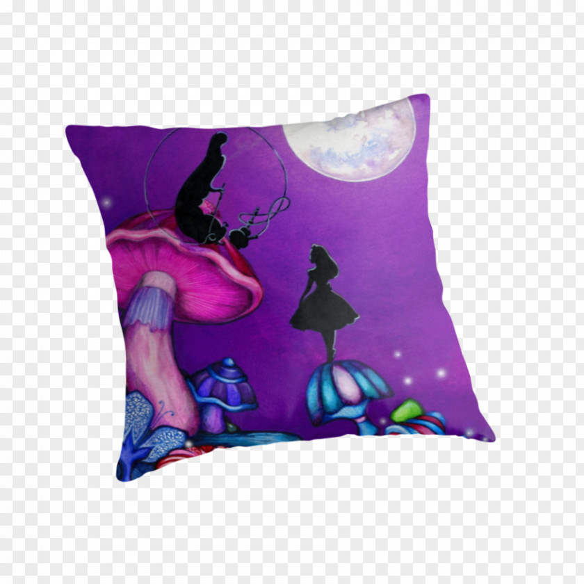 Alice In Wonderland Caterpillar Throw Pillows Alice's Adventures Cushion PNG