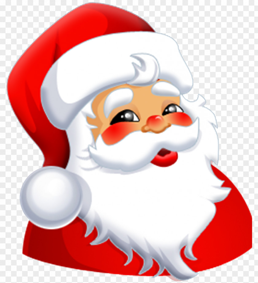 Smiley Santa Claus Clip Art PNG